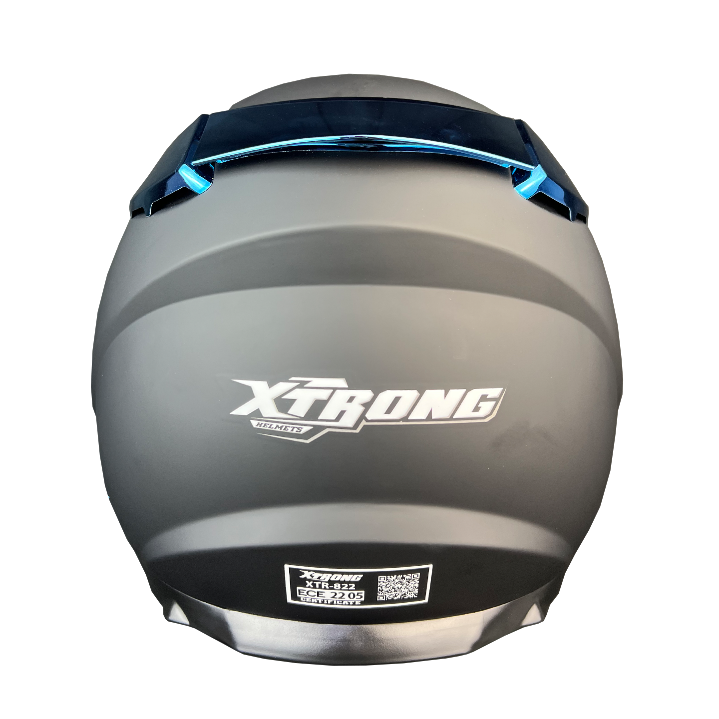 Casco Integral XTR-667 Negro mate con spoiler Azul – Xtrong Helmets