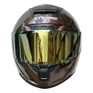 Casco XTR-326 ECE-2205 Xtrong foto-morado-dorado brillo SP negro-mate visor dorado XL