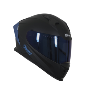 Casco XTR-M69 SET ECE-2206 Xtrong negro mate SP negro-azul-mate visor azul XL