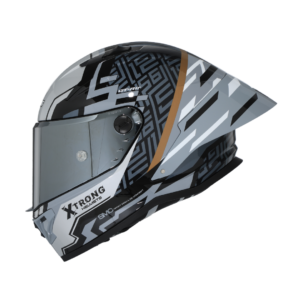 CASCOS-INTEGRALES XTR-352R1 ECE-2206 XTRONG STRICKER GRIS BRILLO VISOR PLATEADO XL