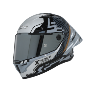 CASCOS-INTEGRALES XTR-352R1 ECE-2206 XTRONG STRICKER GRIS BRILLO VISOR PLATEADO XL