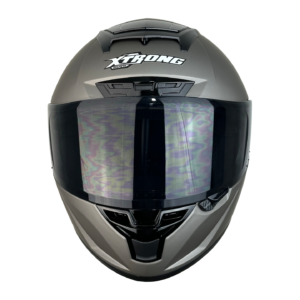 Casco XTR-326 ECE-2205 Xtrong titanium mate SP negro-brillo visor plateado L