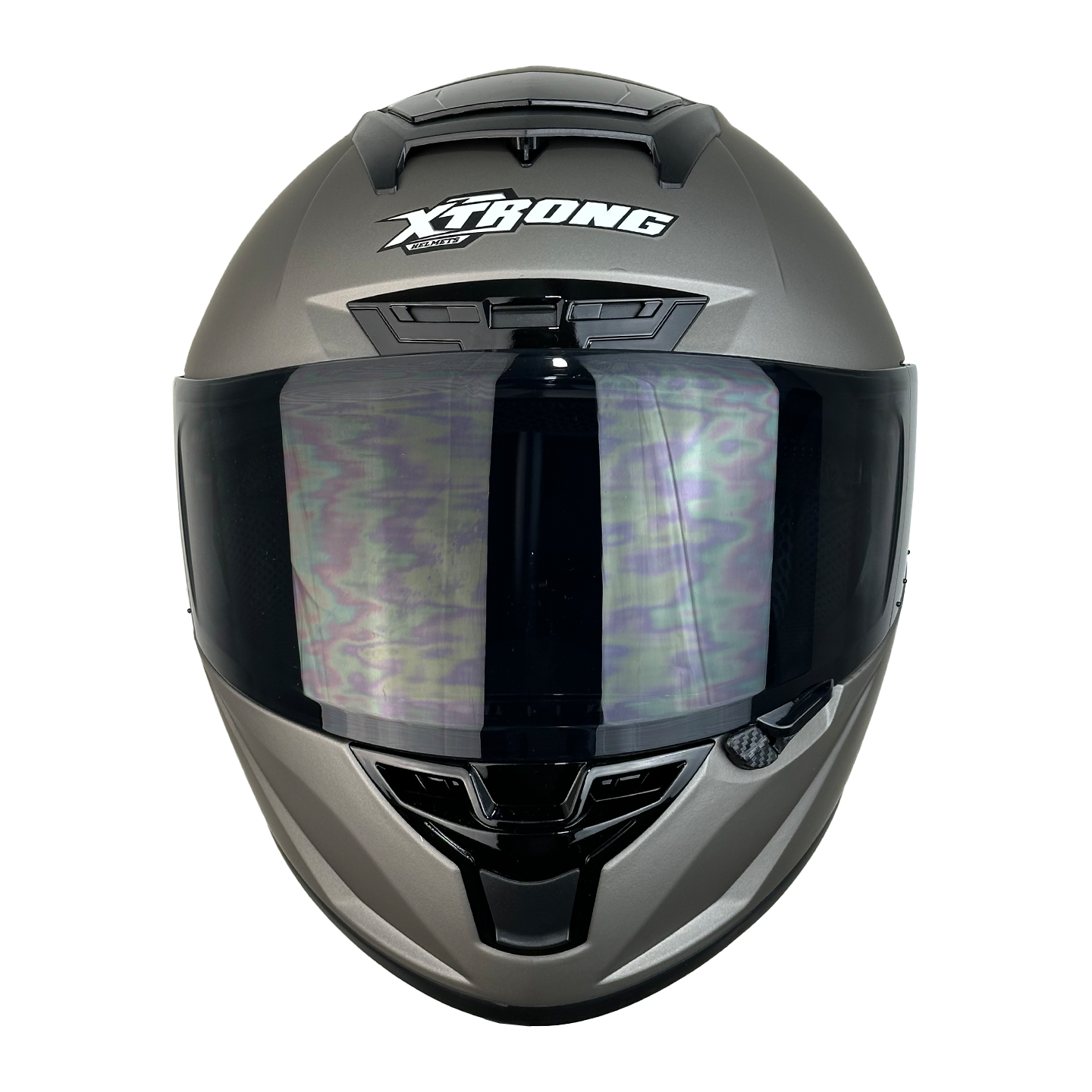 Casco XTR-326 ECE-2205 Xtrong titanium mate SP negro-brillo visor plateado L