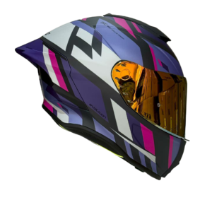Casco XTR-820 SET ECE-2206 Xtrong manja negro-morado mate visor morado