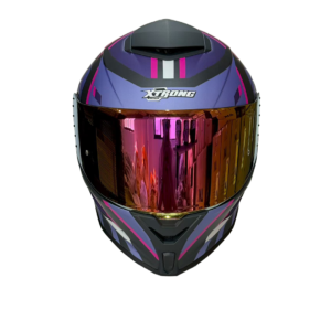 Casco XTR-820 SET ECE-2206 Xtrong manja negro-morado mate visor morado