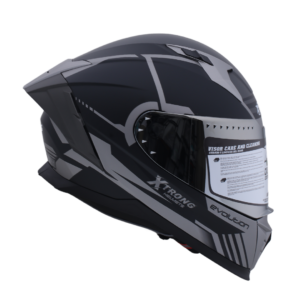 Casco XTR-M69 ECE-2206 Xtrong boost negro-gris brillo visor plateado XL