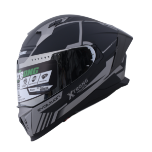 Casco XTR-M69 ECE-2206 Xtrong boost negro-gris brillo visor plateado XL
