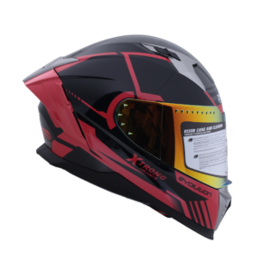 Casco XTR-M69 SET ECE-2206 Xtrong glitch rojo brillo visor rojo L