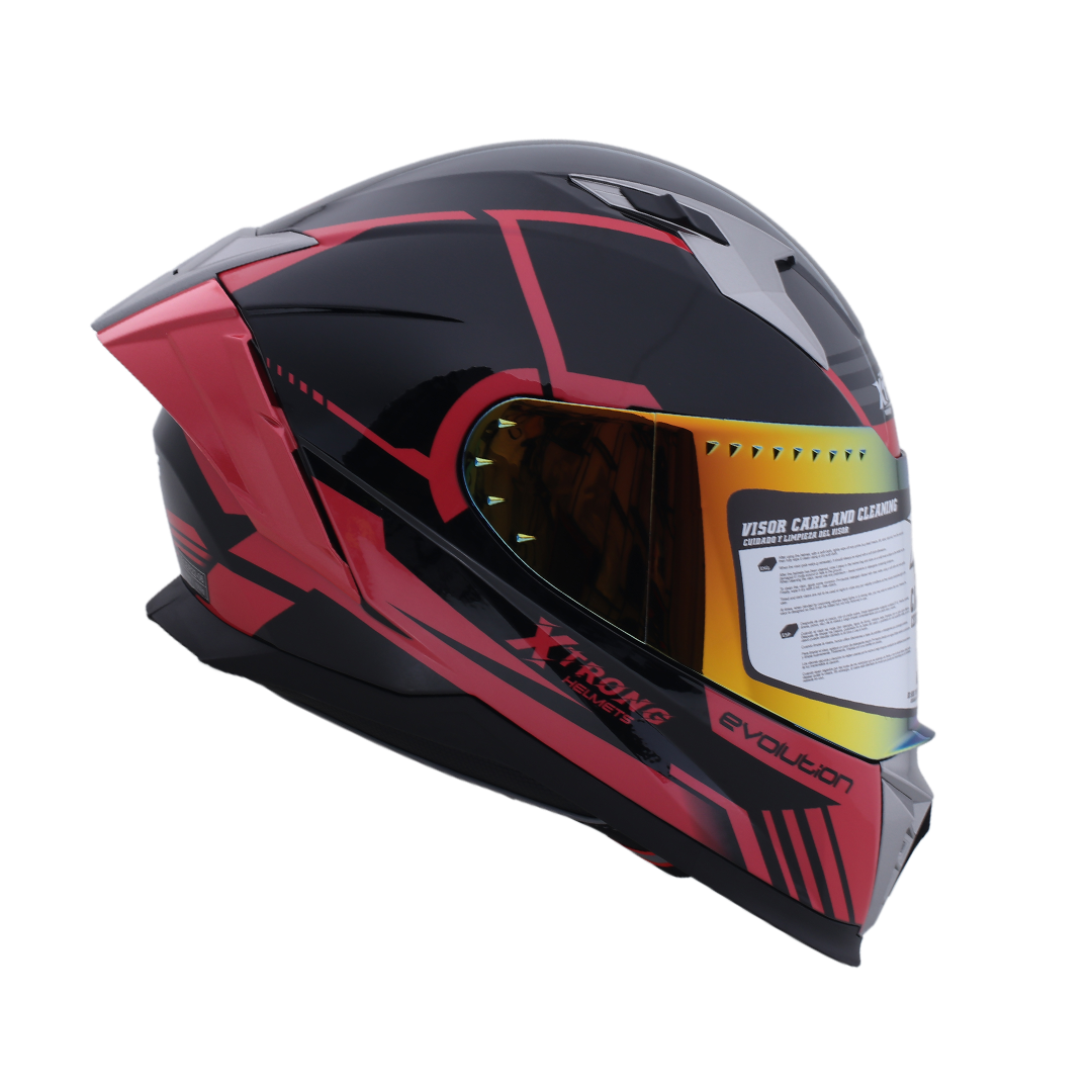 Casco XTR-M69 SET ECE-2206 Xtrong glitch rojo brillo visor rojo L - Imagen 2