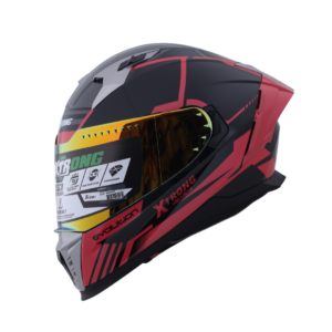Casco XTR-M69 SET ECE-2206 Xtrong glitch rojo brillo visor rojo XL