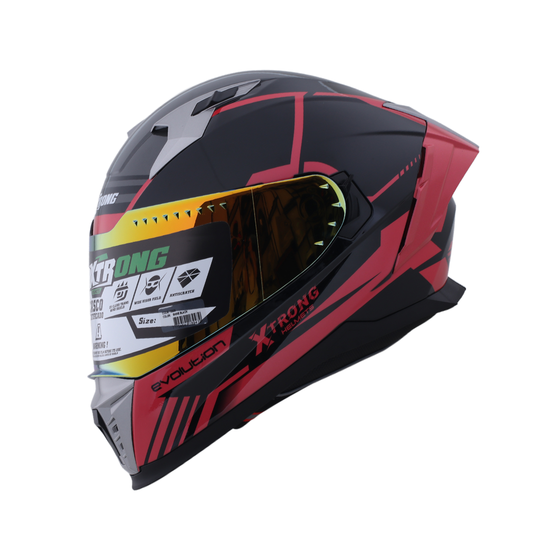 Casco XTR-M69 SET ECE-2206 Xtrong glitch rojo brillo visor rojo L - Imagen 5