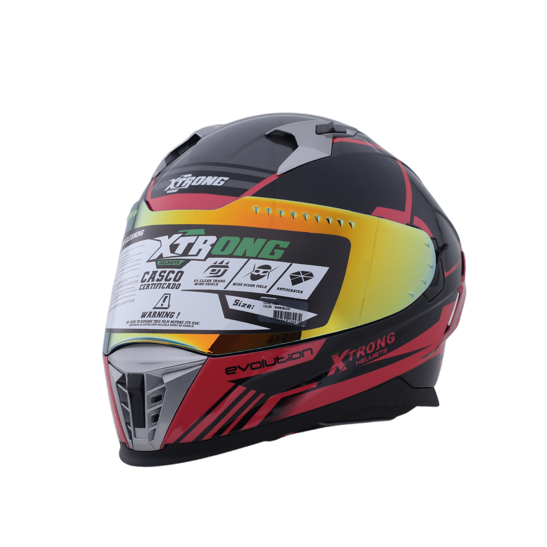 Casco XTR-M69 SET ECE-2206 Xtrong glitch rojo brillo visor rojo L - Imagen 4