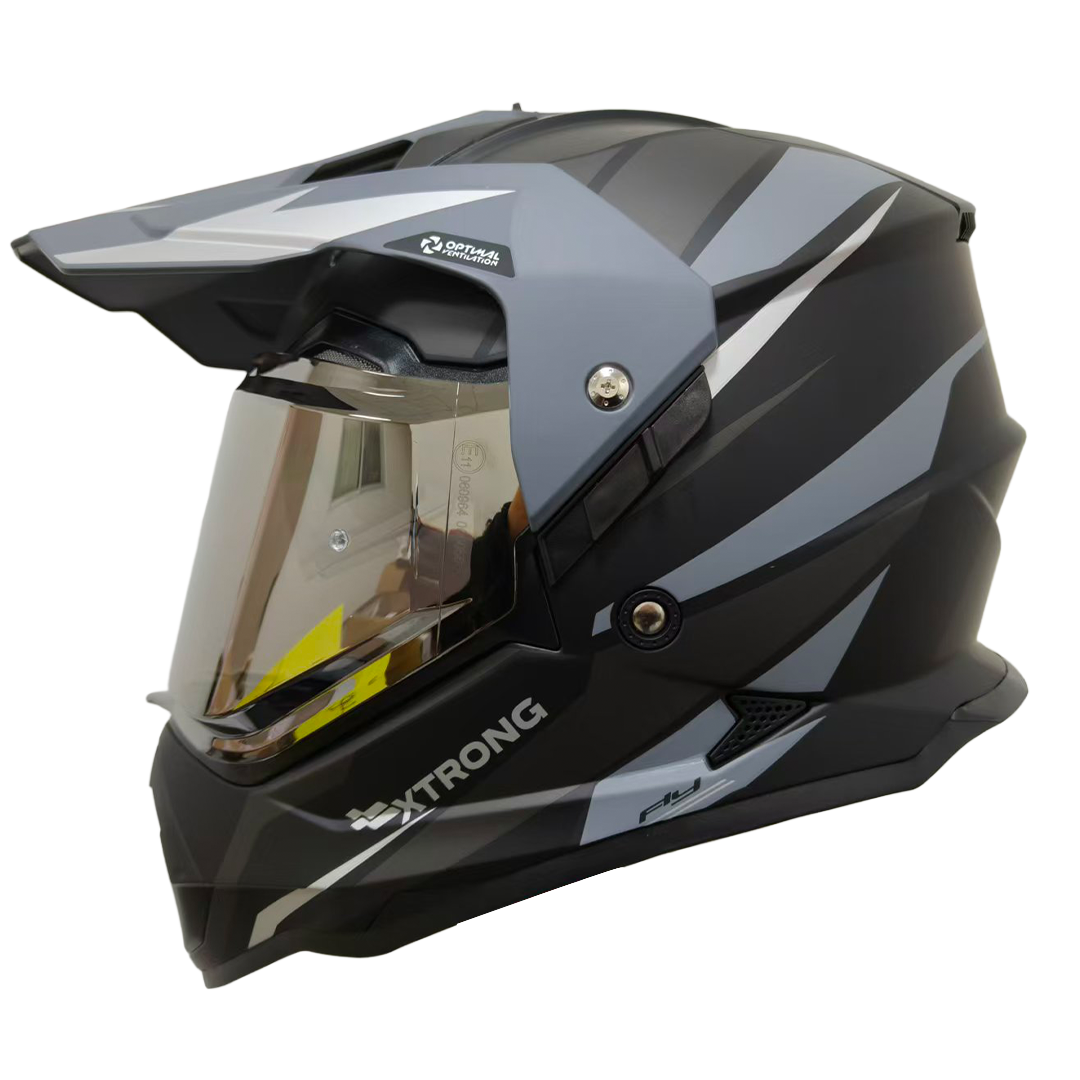 Casco XTR-902 ECE-2206 Xtrong fly negro-gris mate visor plateado M - Imagen 2