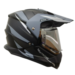 Casco XTR-902 ECE-2206 Xtrong fly negro-gris mate visor plateado M