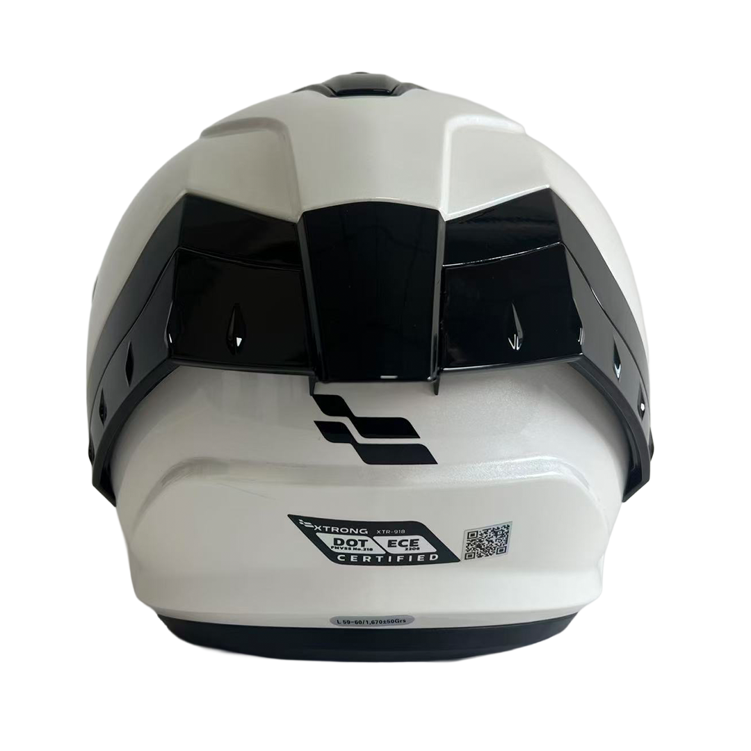 Casco XTR-918 ECE-2206 Xtrong blanco brillo SP negro-brillo visor plateado L - Imagen 4