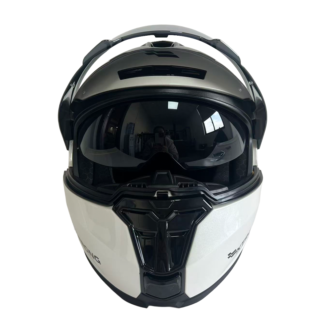 Casco XTR-918 ECE-2206 Xtrong blanco brillo SP negro-brillo visor plateado L - Imagen 5