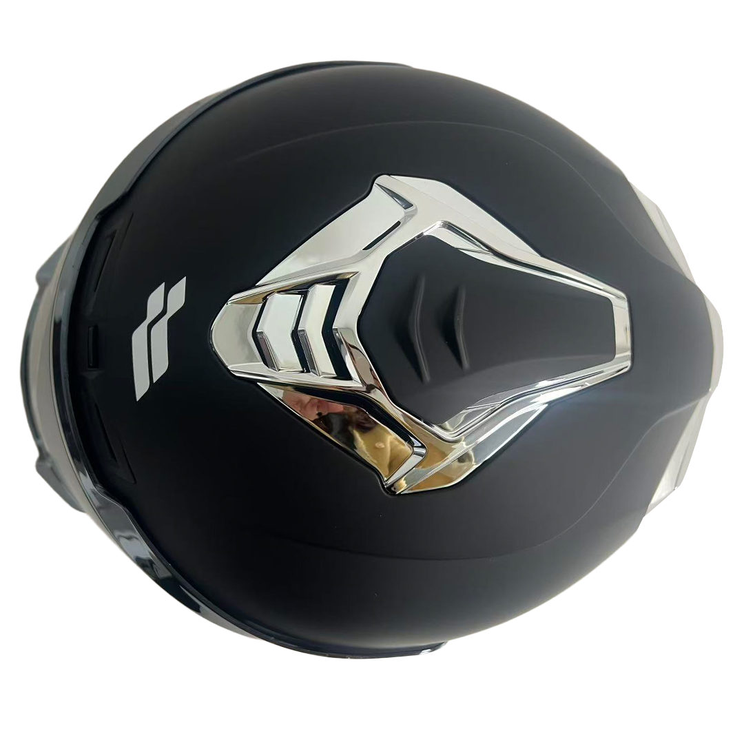 XTR-918 ECE-2206 XTRONG NEGRO MATE SP PLATEADO-CROMADO VISOR PLATEADO XL - Imagen 2