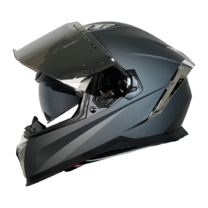 Casco XTR-M69 ECE-2206 Xtrong gris mate SP plateado-cromado visor revo-plateado XL | SKU15289
