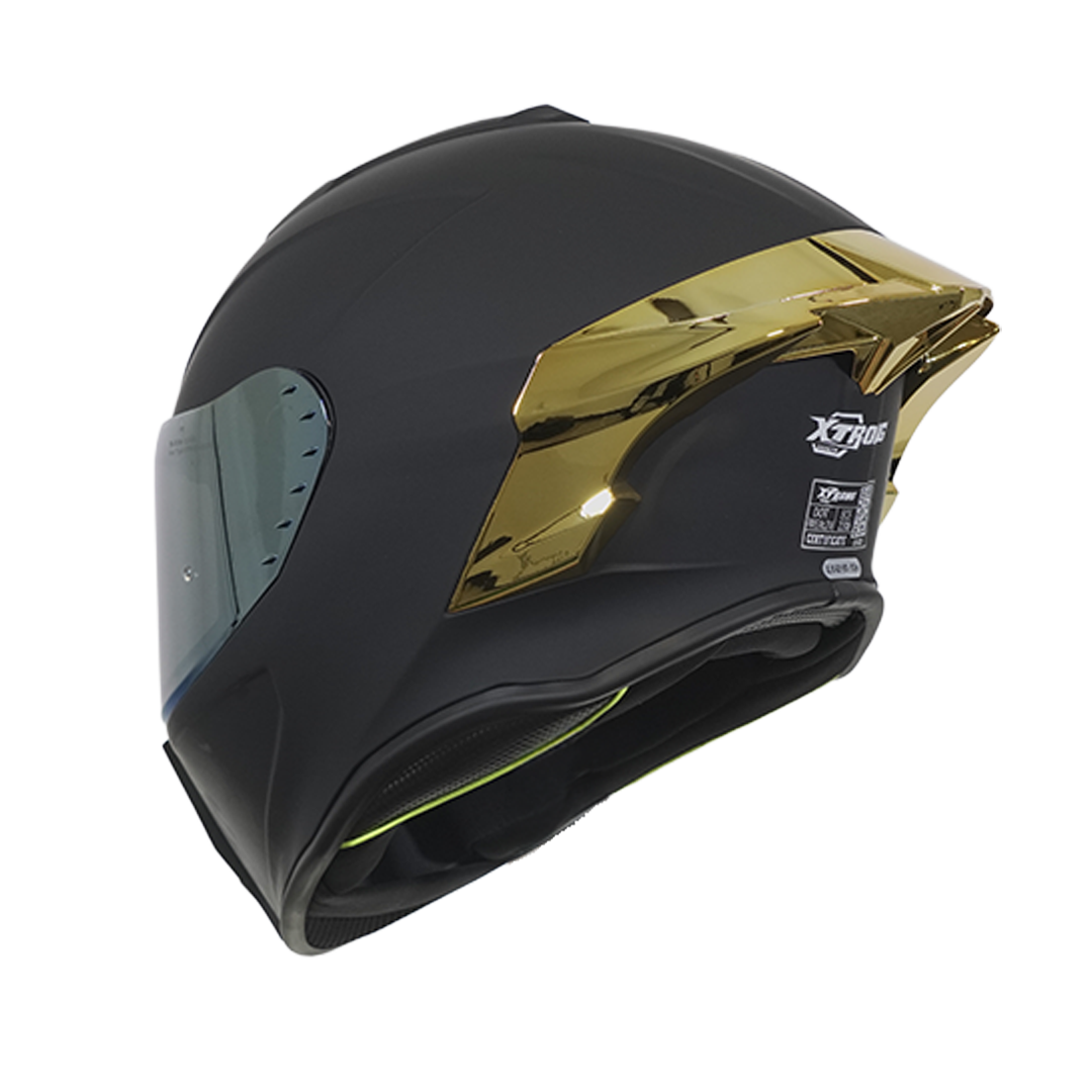 Casco XTR-820 SET ECE-2206 Xtrong negro mate SP dorado-cromado visor dorado XL - Imagen 4