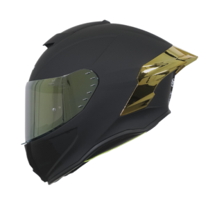 Casco XTR-820 SET ECE-2206 Xtrong negro mate SP dorado-cromado visor dorado XL