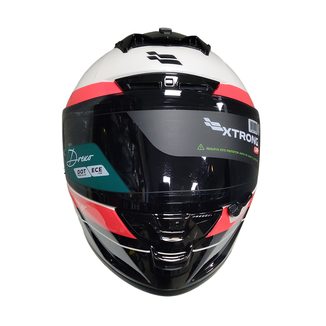 XTR-DREXO ECE-2206 XTRONG-GP AYRTON ROJO BRILLO VISOR HUMO XL - Imagen 3