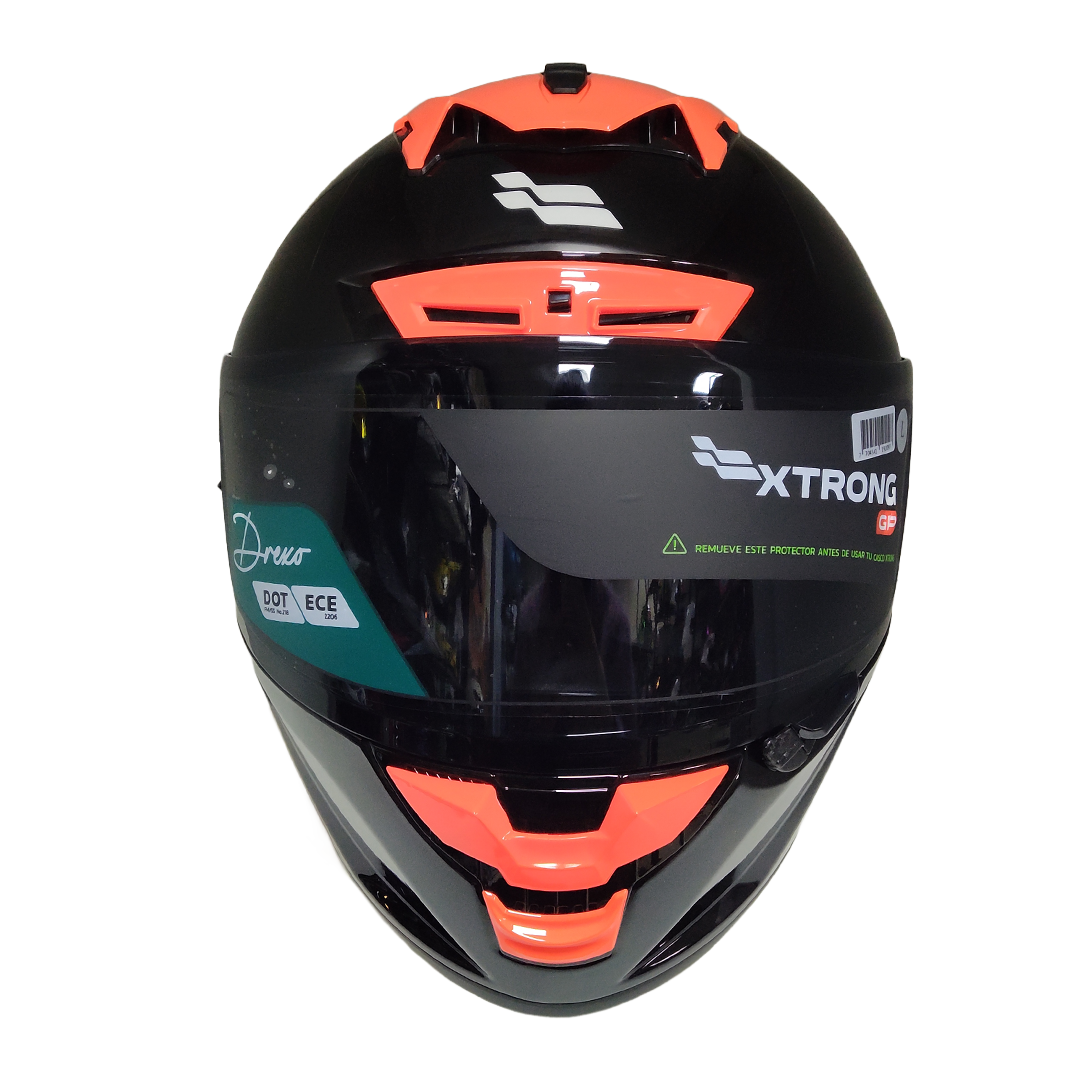 XTR-DREXO ECE-2206 XTRONG-GP NEGRO BRILLO SP NARANJA-BRILLO VISOR HUMO XL - Imagen 3