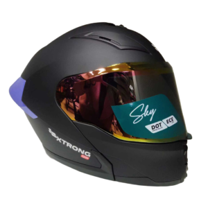 Casco XTR-SKY ECE-2206 Xtrong GP negro mate SP morado-brillo visor morado M