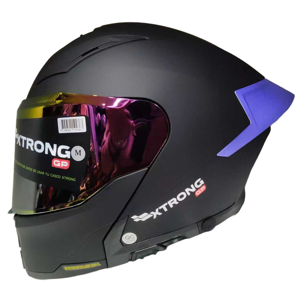 Casco XTR-SKY ECE-2206 Xtrong GP negro mate SP morado-brillo visor morado S - Imagen 2