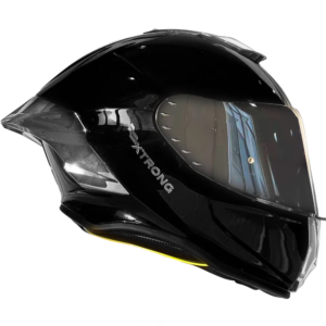 Casco XTR-820 ECE-2206 Xtrong negro brillo SP plateado-cromado visor plateado XL