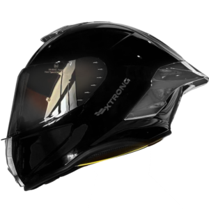 Casco XTR-820 ECE-2206 Xtrong negro brillo SP plateado-cromado visor plateado XL