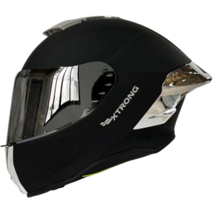 Casco XTR-820 ECE-2206 Xtrong negro mate SP plateado-cromado visor plateado XL