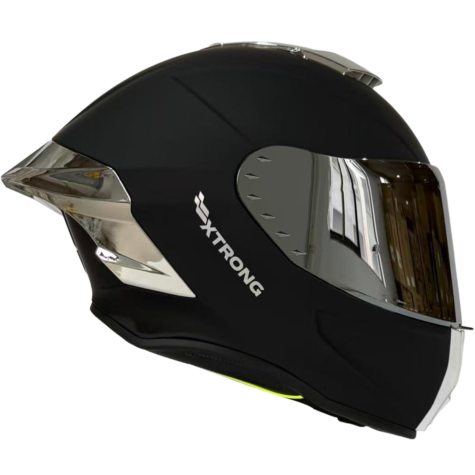 Casco XTR-820 ECE-2206 Xtrong negro mate SP plateado-cromado visor plateado XL - Imagen 2