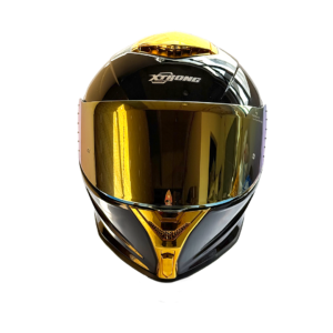 XTR-820 SET ECE-2206 XTRONG NEGRO BRILLO SP DORADO-CROMADO VISOR DORADO XL