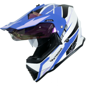 Casco XTR-902 ECE-2206 Xtrong fly blanco-violeta brillo visor morado M