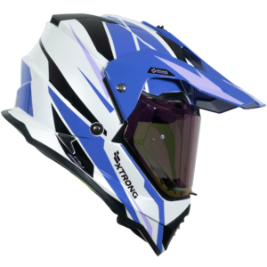 Casco XTR-902 ECE-2206 Xtrong fly blanco-violeta brillo visor morado M