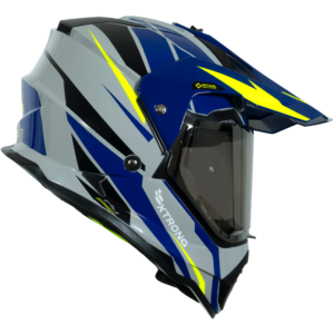 Casco XTR-902 ECE-2206 Xtrong fly gris-azul brillo visor plateado M