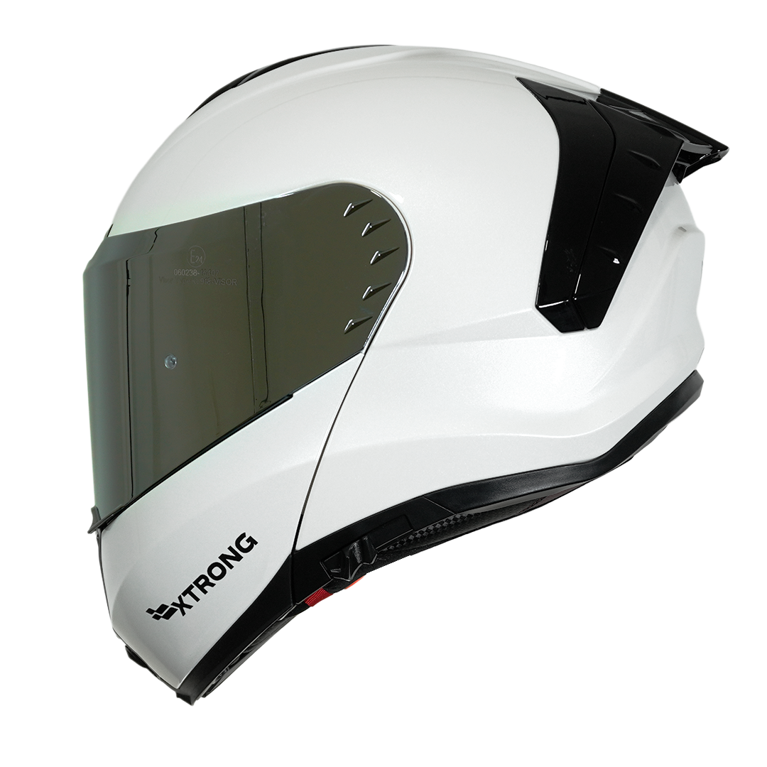 Casco XTR-918 ECE-2206 Xtrong blanco brillo SP plateado-cromado visor plateado XL