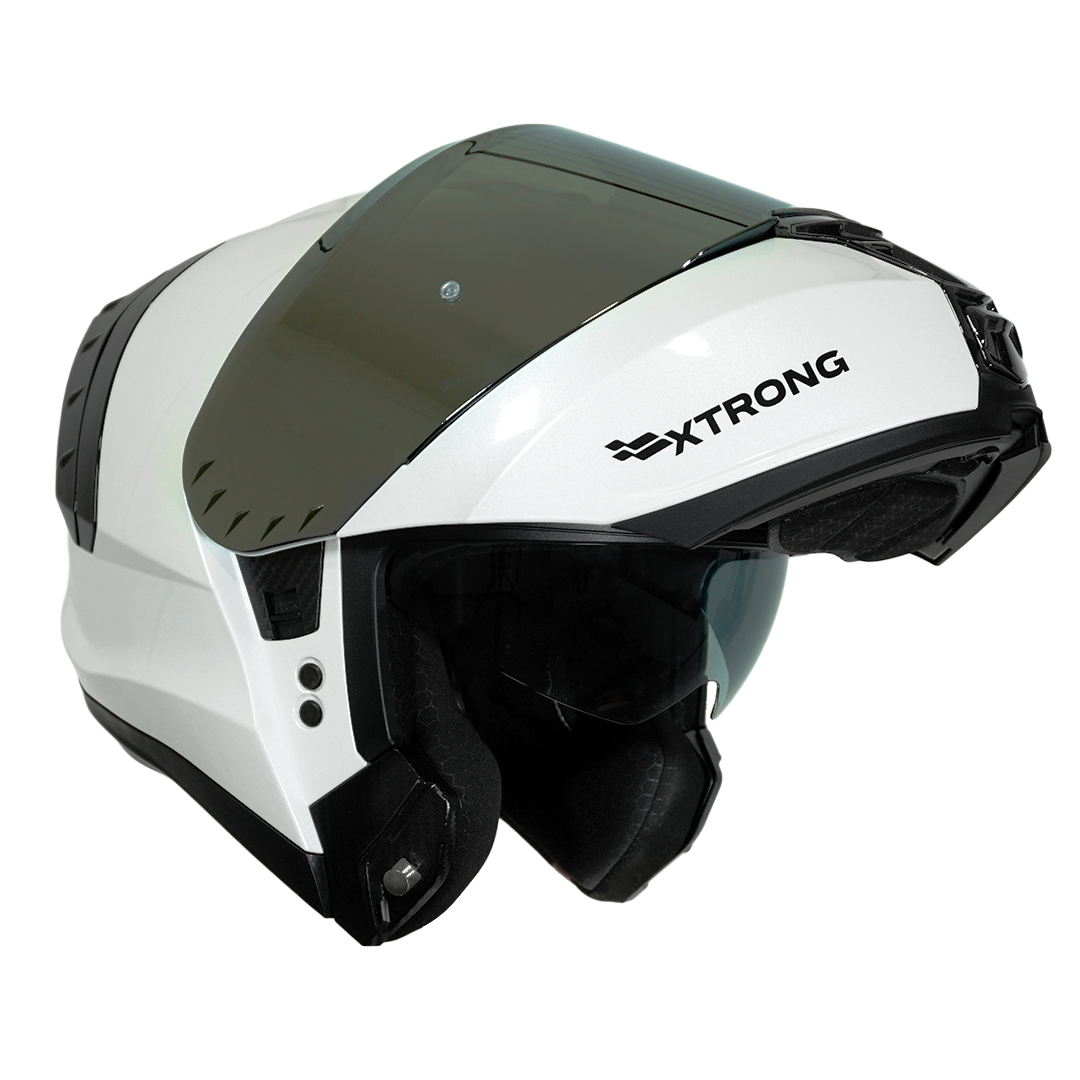 Casco XTR-918 ECE-2206 Xtrong blanco brillo SP plateado-cromado visor plateado XL - Imagen 2