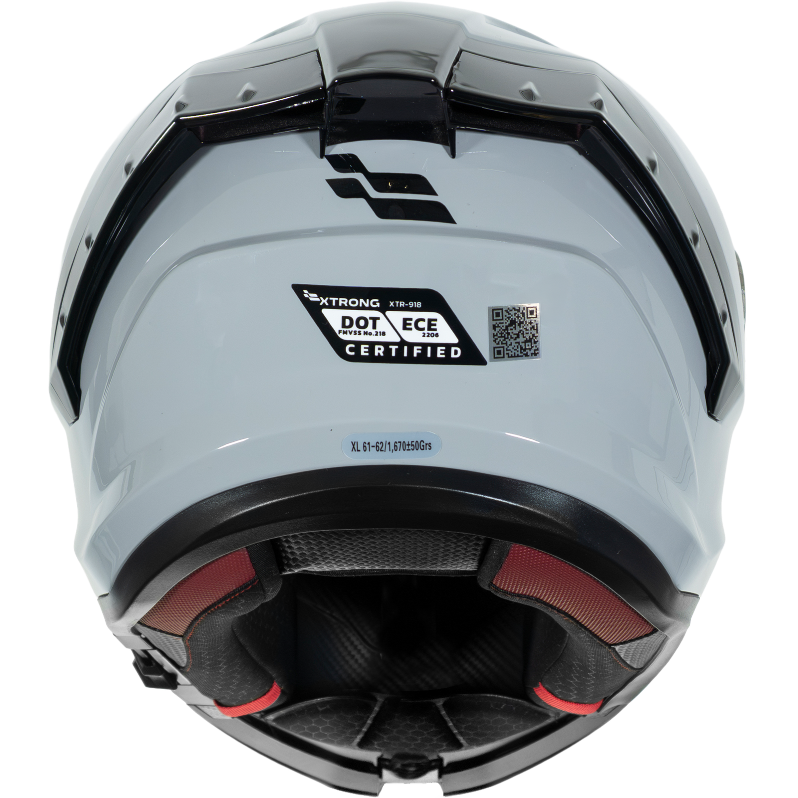 Casco XTR-918 ECE-2206 Xtrong gris-nardo brillo SP negro-brillo visor transparente L - Imagen 4