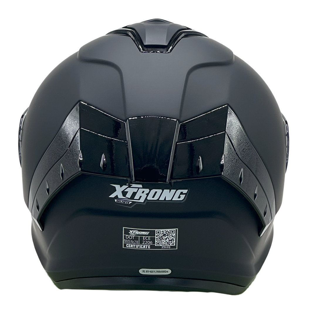 Casco XTR-918 ECE-2206 Xtrong negro mate SP negro-brillo visor transparente L - Imagen 4