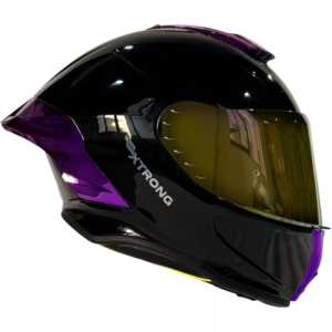 XTR-820 ECE-2206 XTRONG NEGRO BRILLO SP MORADO-CROMADO VISOR MORADO M