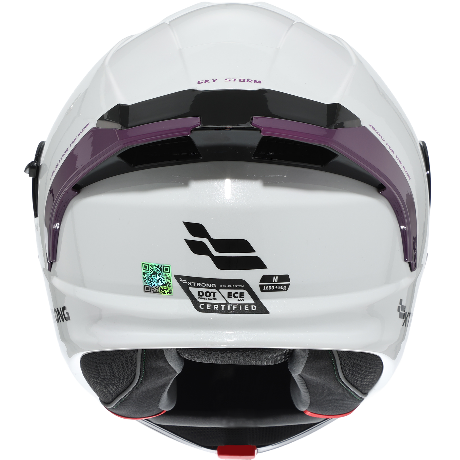 Casco XTR-PHANTOM ECE-2206 Xtrong storm blanco-morado brillo visor morado M - Imagen 2