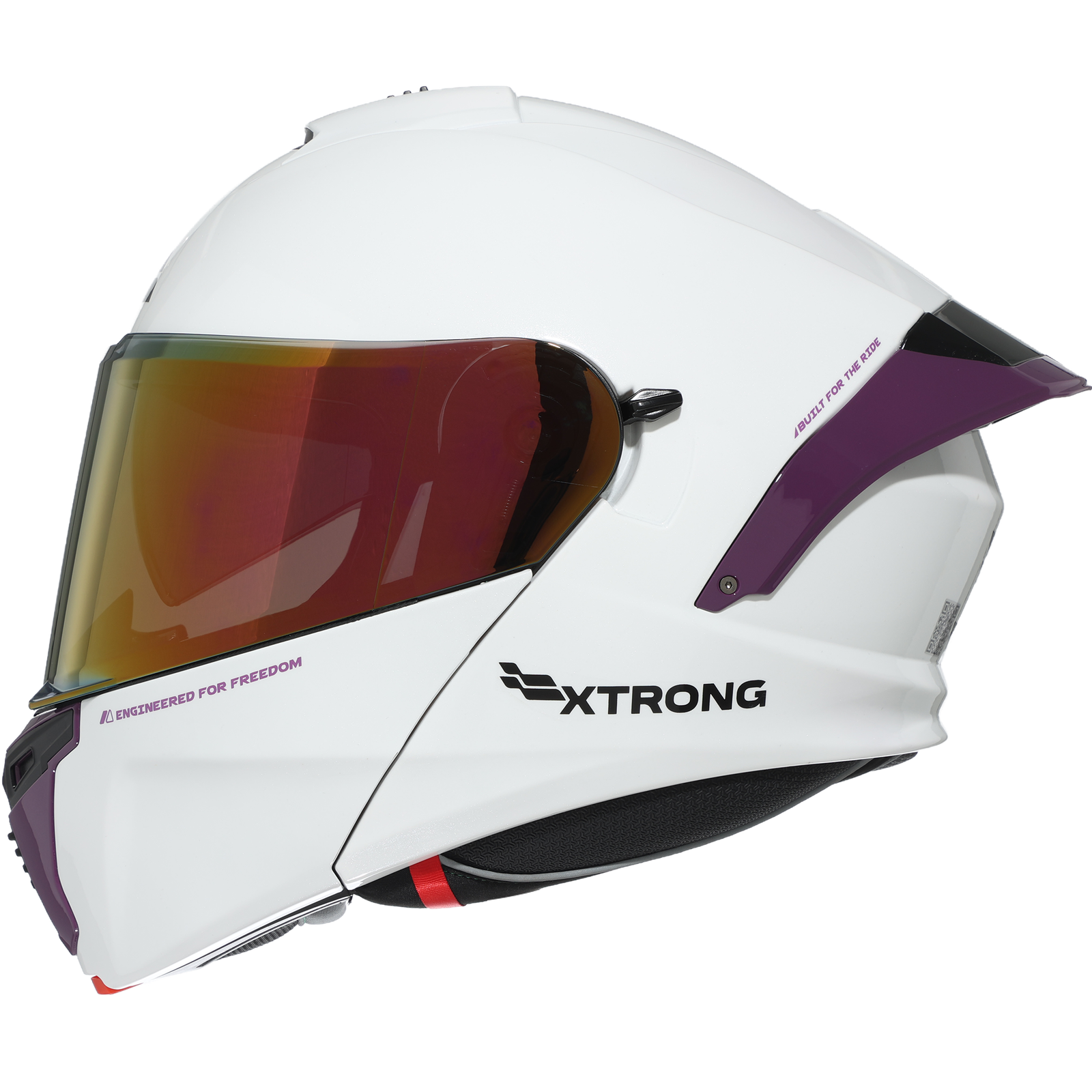 Casco XTR-PHANTOM ECE-2206 Xtrong storm blanco-morado brillo visor morado M - Imagen 4