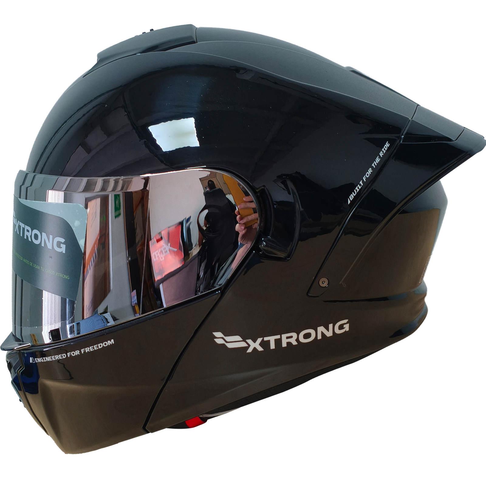 Casco XTR-PHANTOM ECE-2206 Xtrong storm negro brillo visor plateado M - Imagen 3