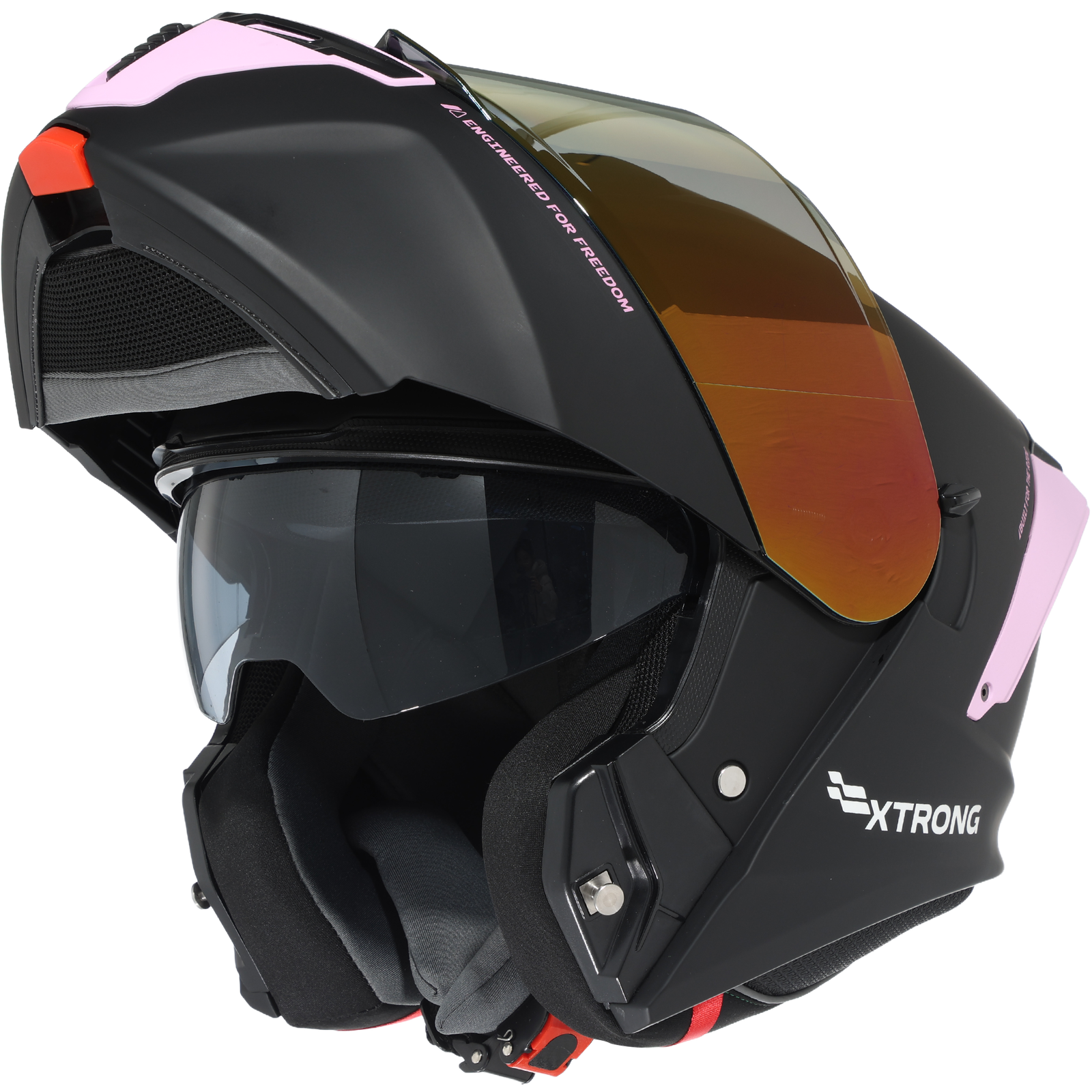 Casco XTR-PHANTOM ECE-2206 Xtrong storm negro-rosado mate visor morado S - Imagen 5