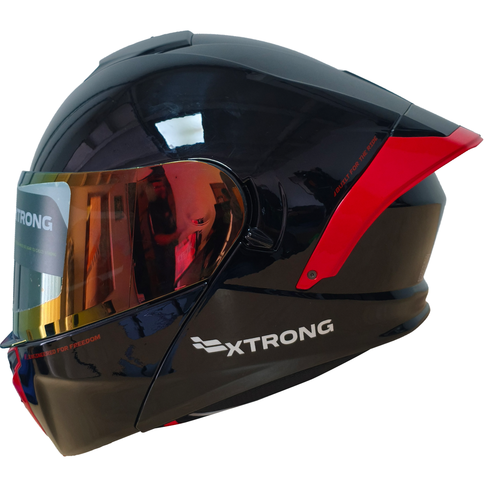 Casco XTR-PHANTOM ECE-2206 Xtrong storm negro-rojo brillo visor rojo M - Imagen 3