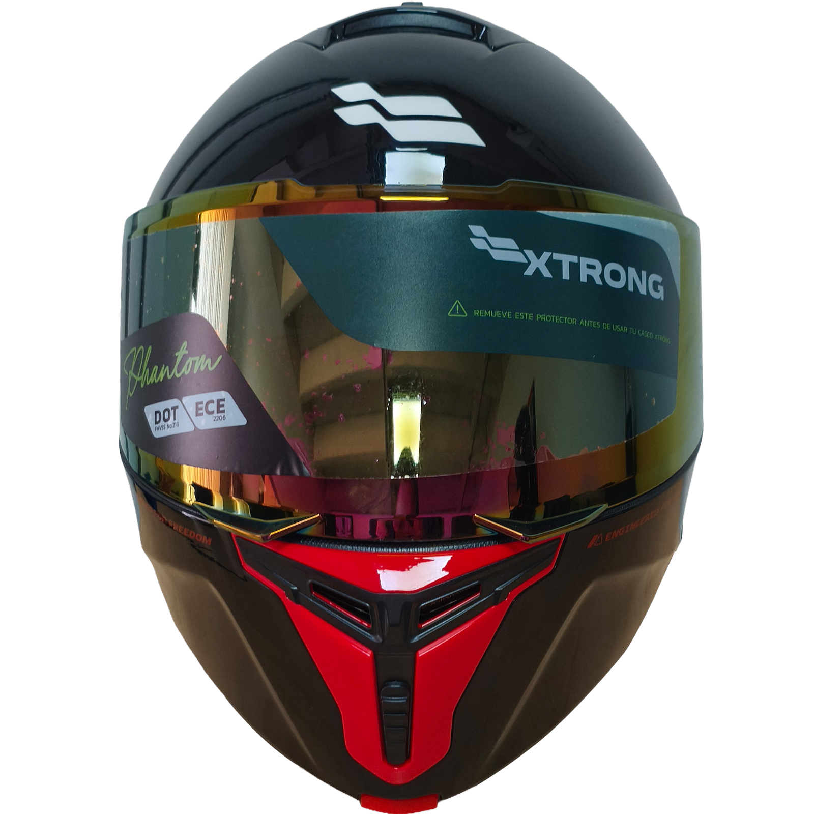 Casco XTR-PHANTOM ECE-2206 Xtrong storm negro-rojo brillo visor rojo M - Imagen 4