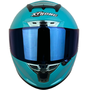 Casco XTR-326 ECE-2205 Xtrong turquesa brillo SP turquesa-cromado visor azul