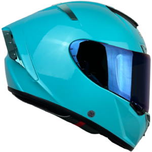 Casco XTR-326 ECE-2205 Xtrong turquesa brillo SP turquesa-cromado visor azul