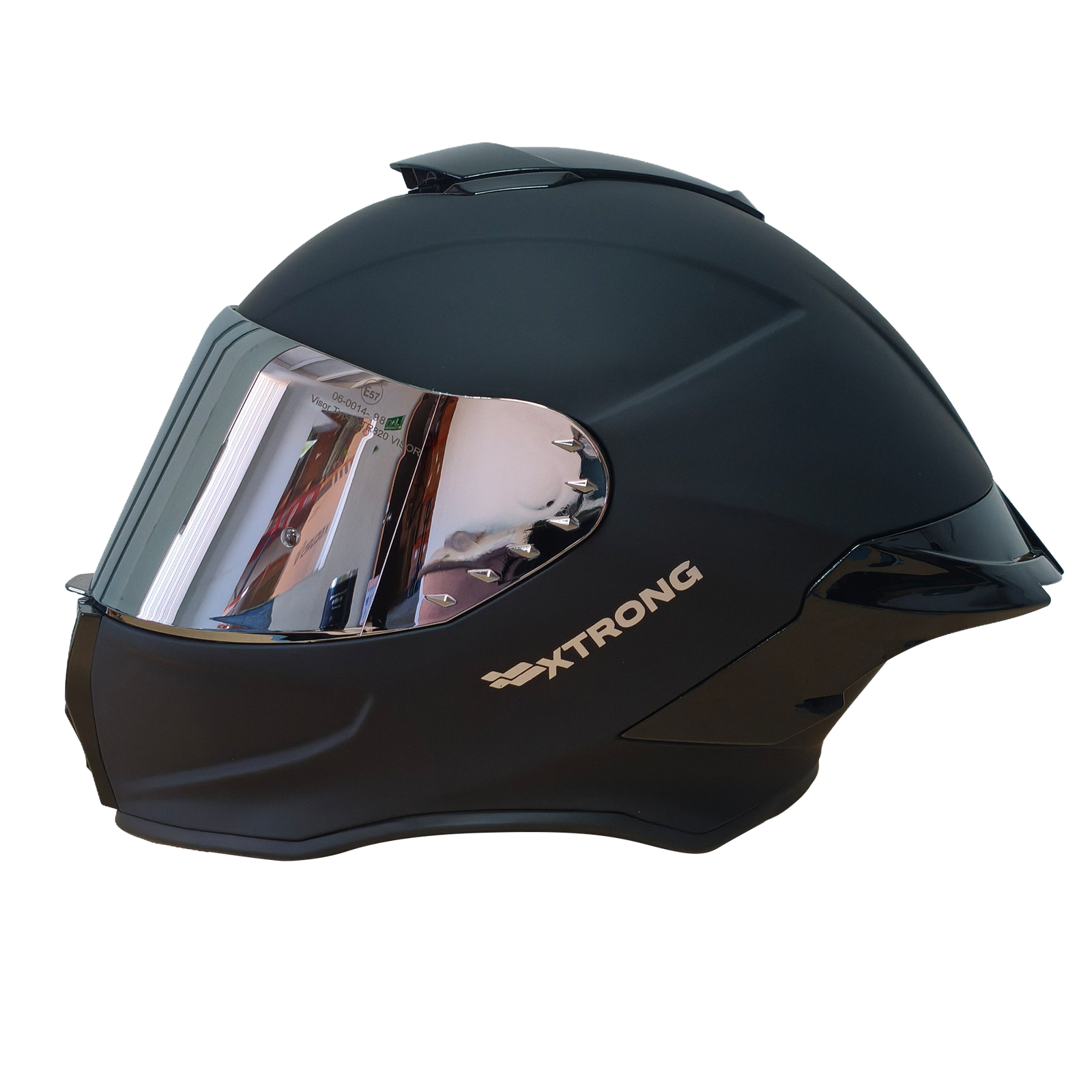 Casco XTR-820 ECE-2206 Xtrong negro mate SP negro-mate visor plateado L - Imagen 5